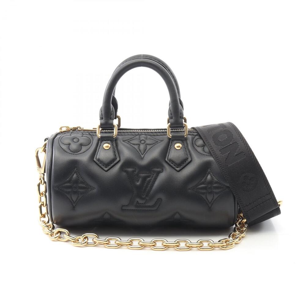 Louis Vuitton Papillon Bulegram Noir Black Handbag Leather